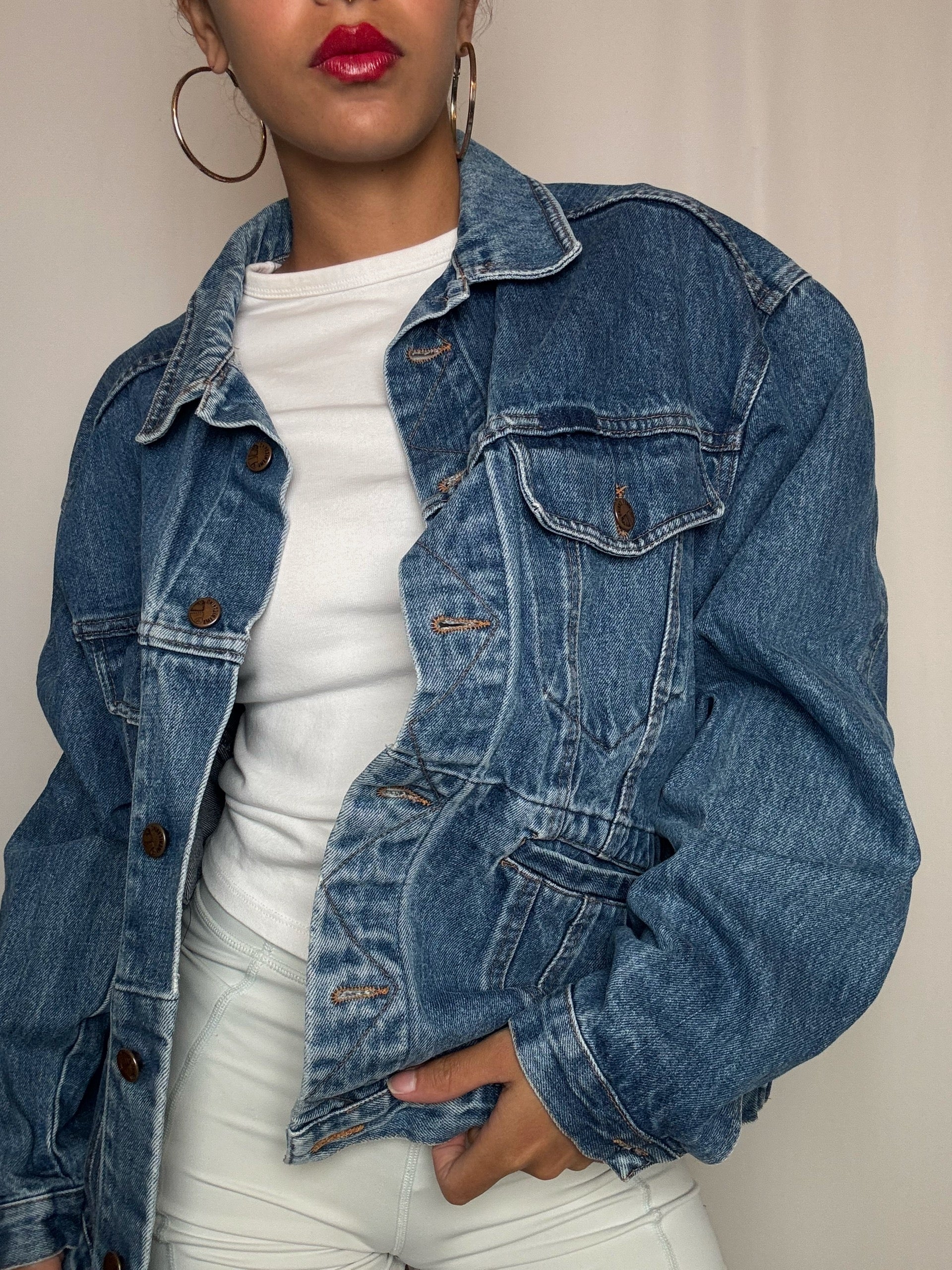 Veste en denim avec poches M vintage