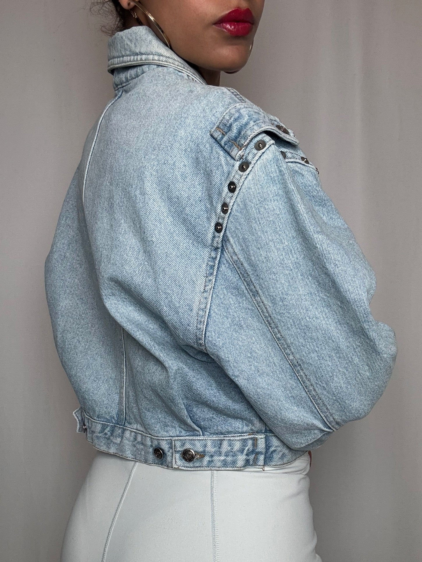 Veste en denim avec clous M vintage