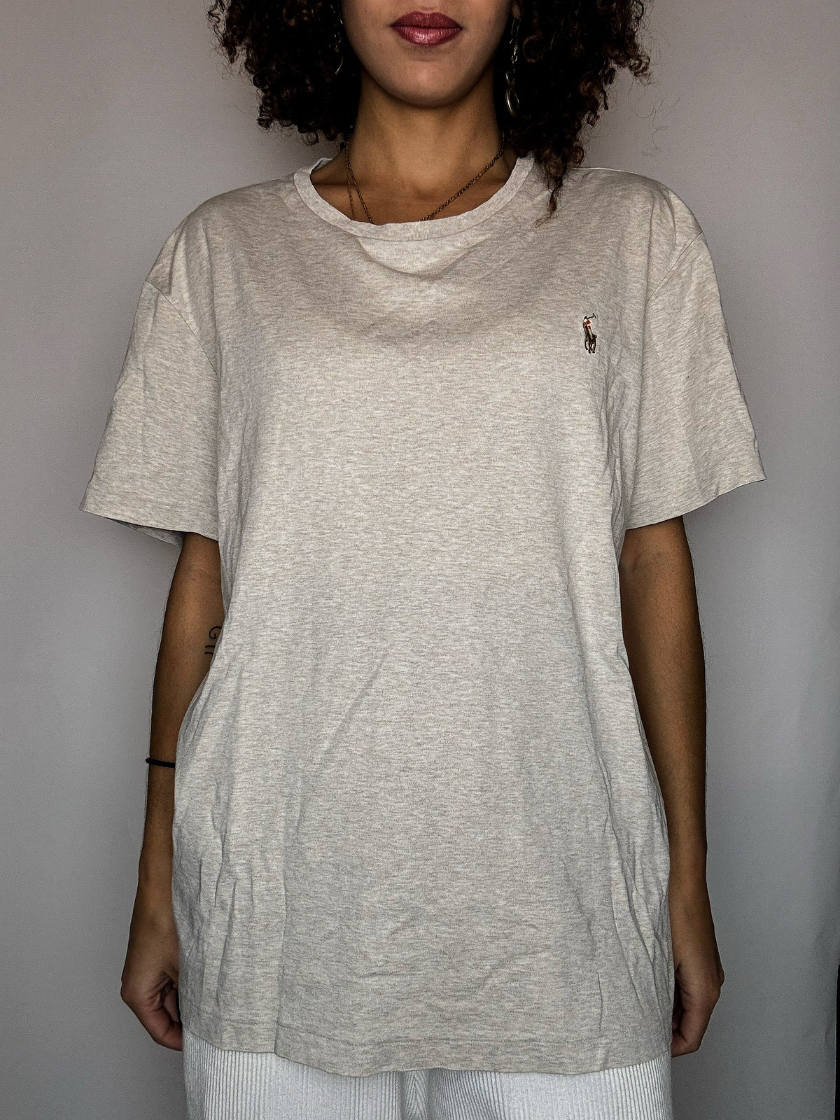 Tee shirt col rond beige RALPH LAUREN XL vintage