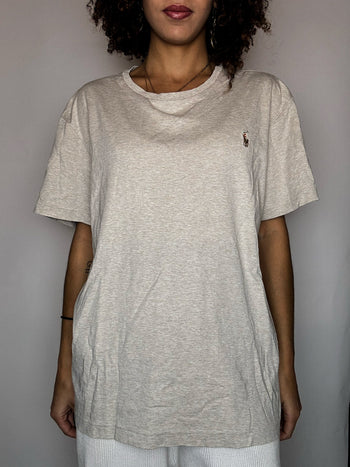 Tee shirt col rond beige RALPH LAUREN XL vintage