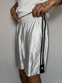 Short de sport blanc brillant ADIDAS L vintage