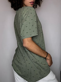 Tee shirt col rond kaki LACOSTE XL vintage