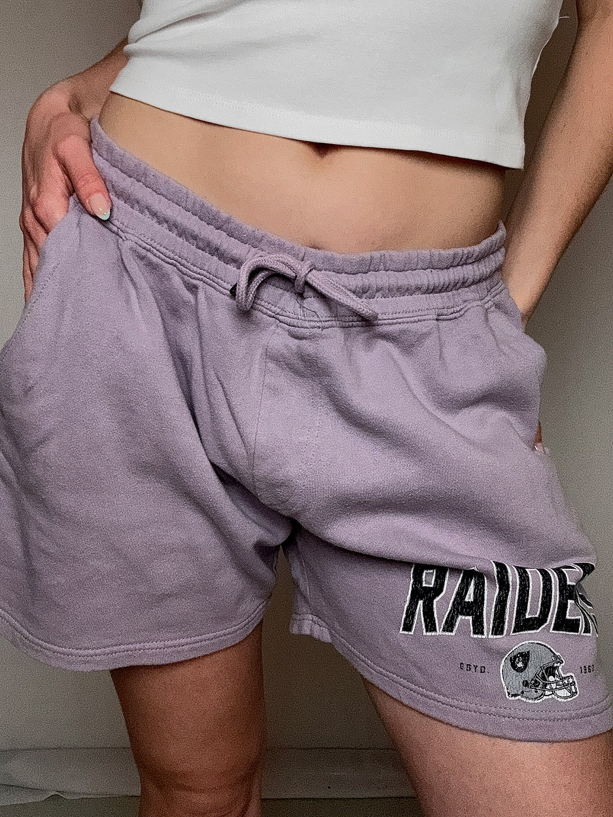 Short de sport lila NFL x Raiders XL vintage