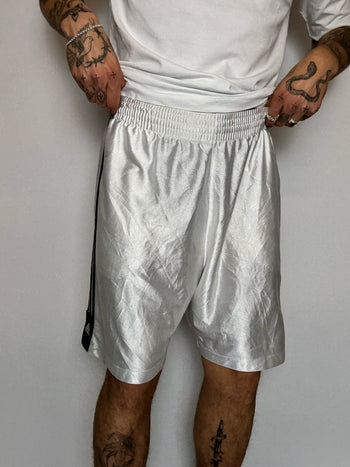 Short de sport blanc brillant ADIDAS L vintage