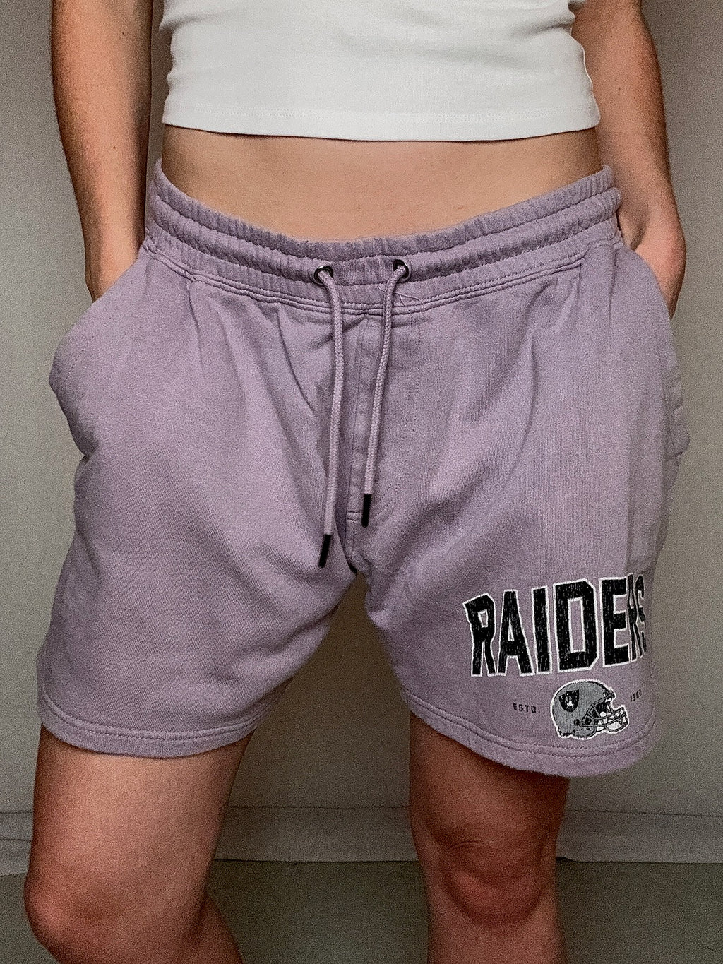 Short de sport lila NFL x Raiders XL vintage