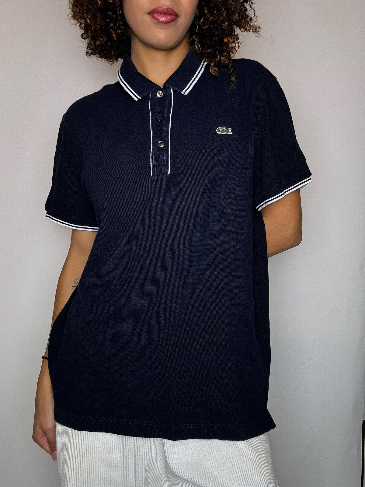 Polo manches courtes marine LACOSTE L/XL vintage