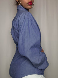 Chemise bleu rayée Best Company L vintage