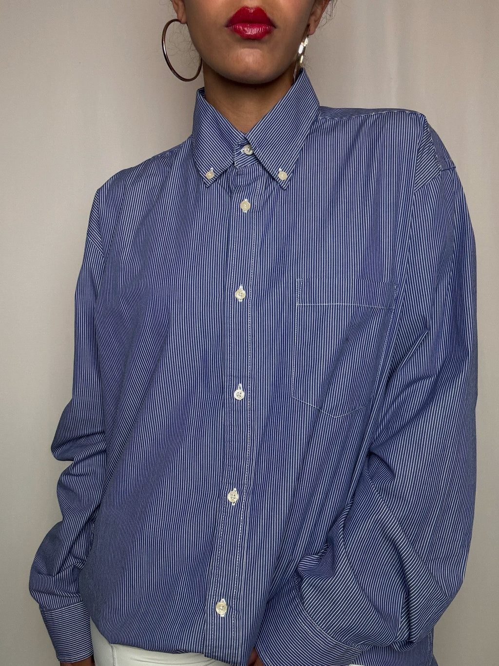Chemise bleu rayée Best Company L vintage