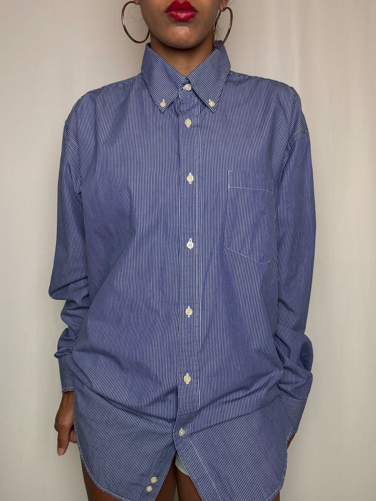 Chemise bleu rayée Best Company L vintage