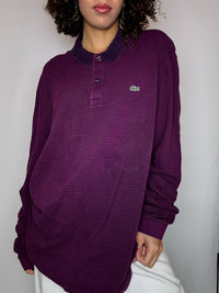 Polo manches longues violet LACOSTE 3XL vintage