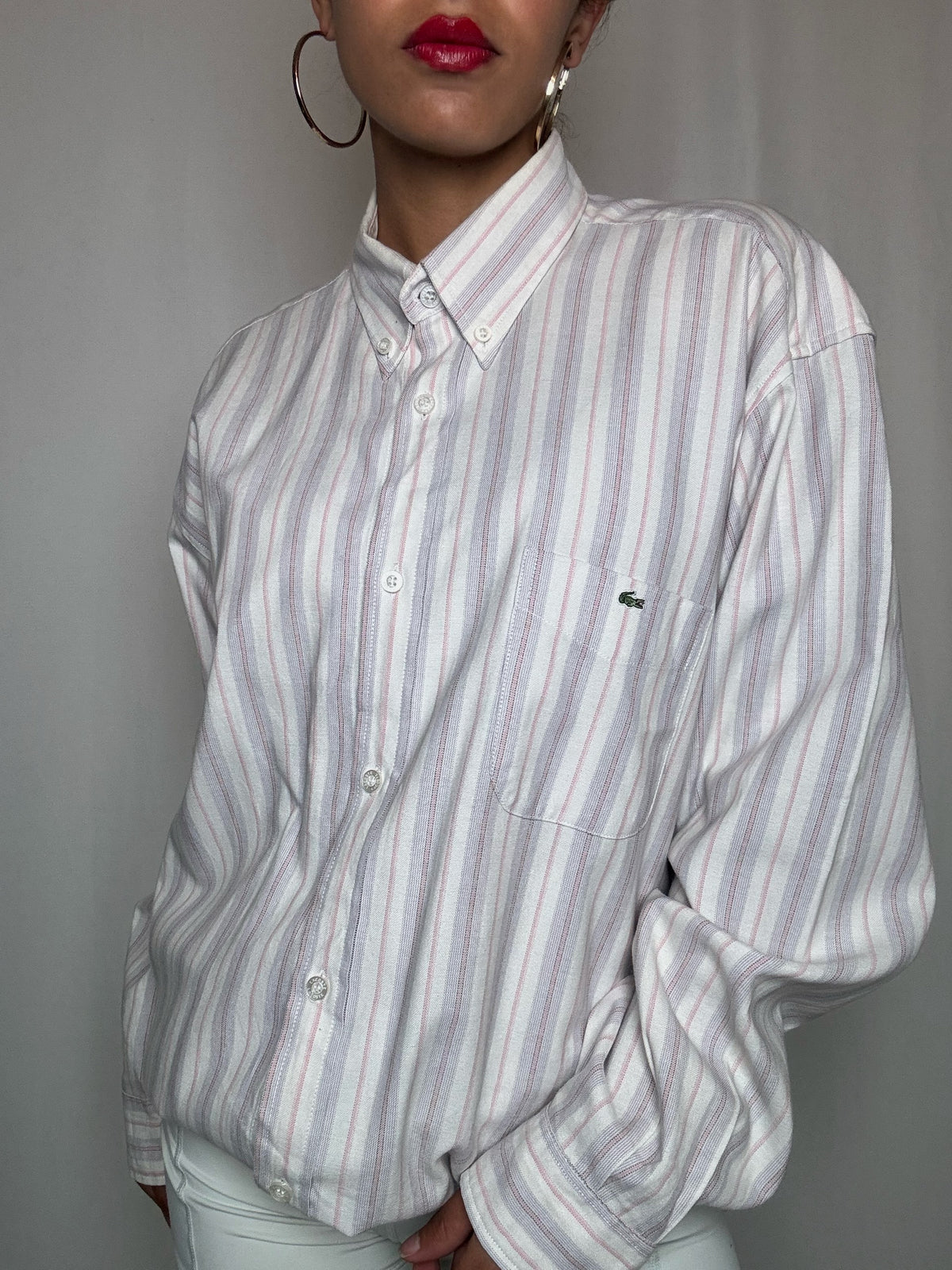 Chemise rayée Lacoste XL vintage