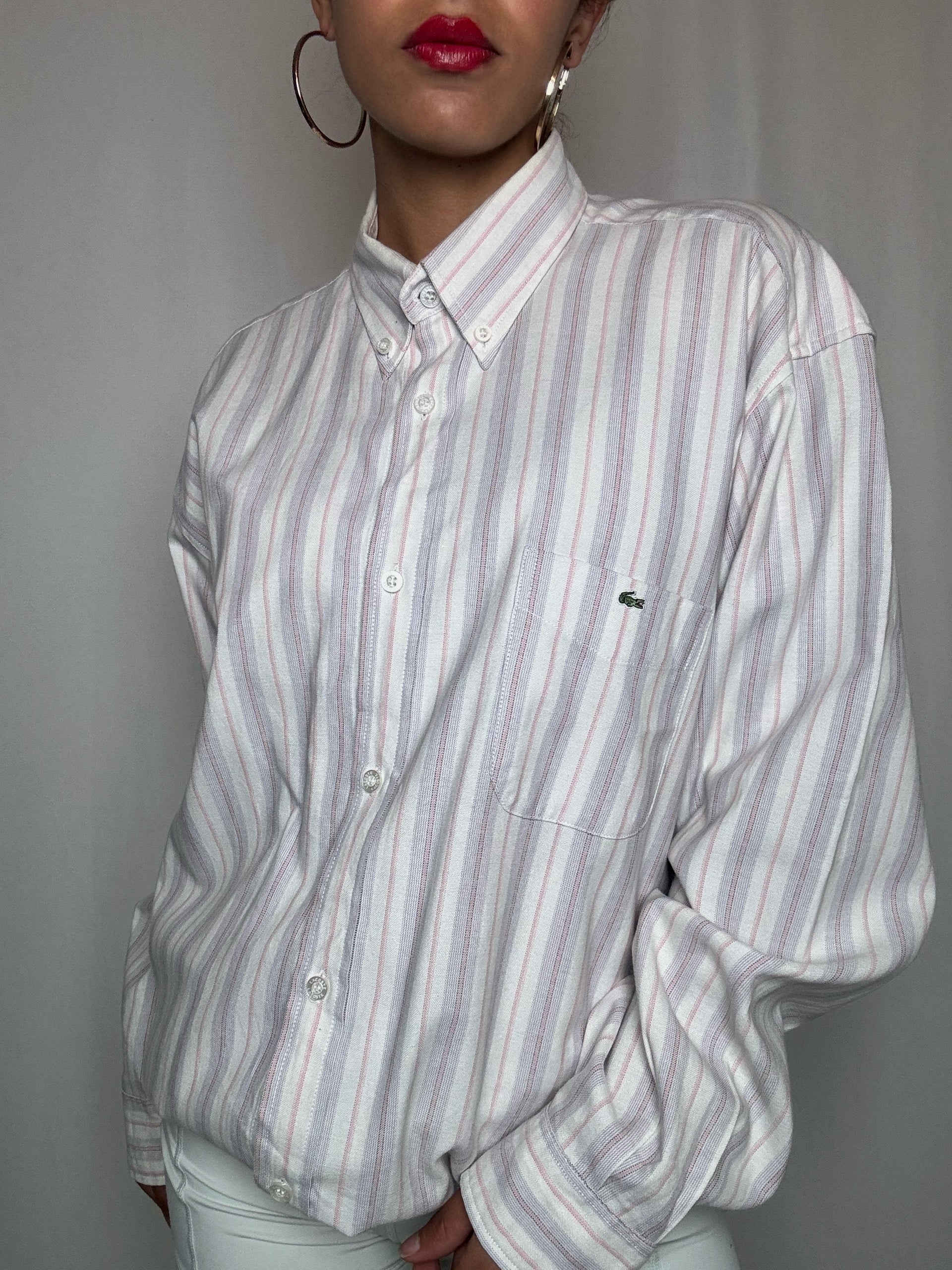 Chemise rayée Lacoste XL vintage