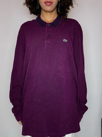 Polo manches longues violet LACOSTE 3XL vintage