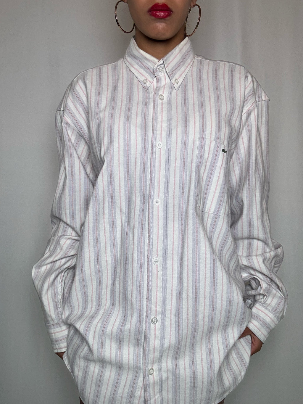 Chemise rayée Lacoste XL vintage