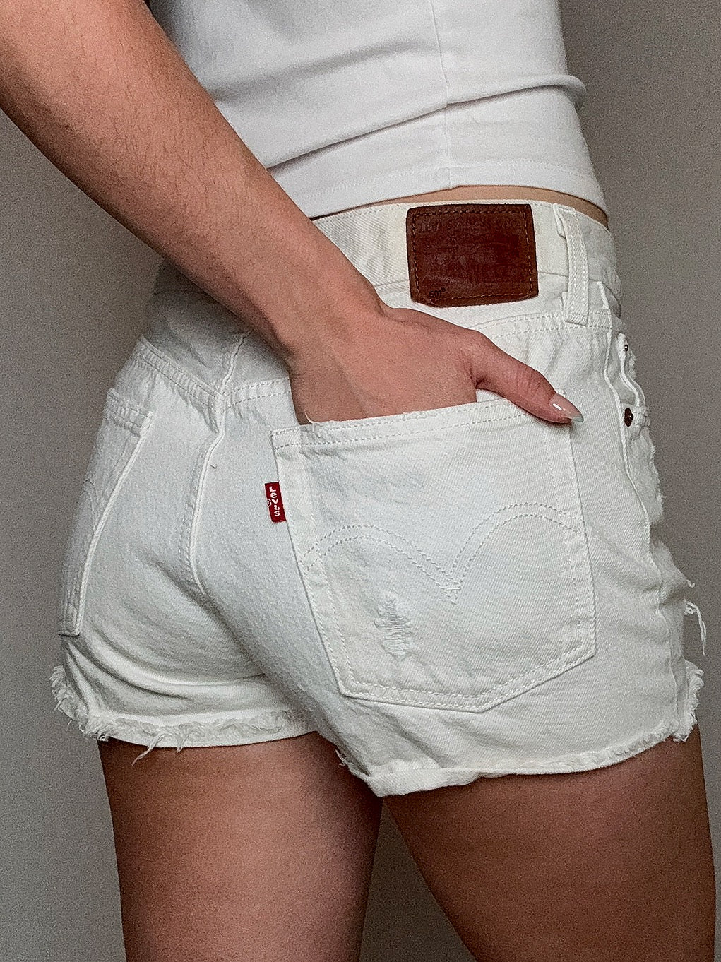 Short en jean blanc Levi's S vintage