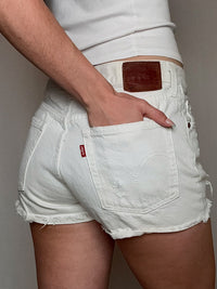 Short en jean blanc Levi's S vintage