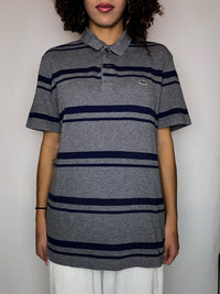 LACOSTE Vintage-Poloshirt, grau, kurzärmelig, Größe L