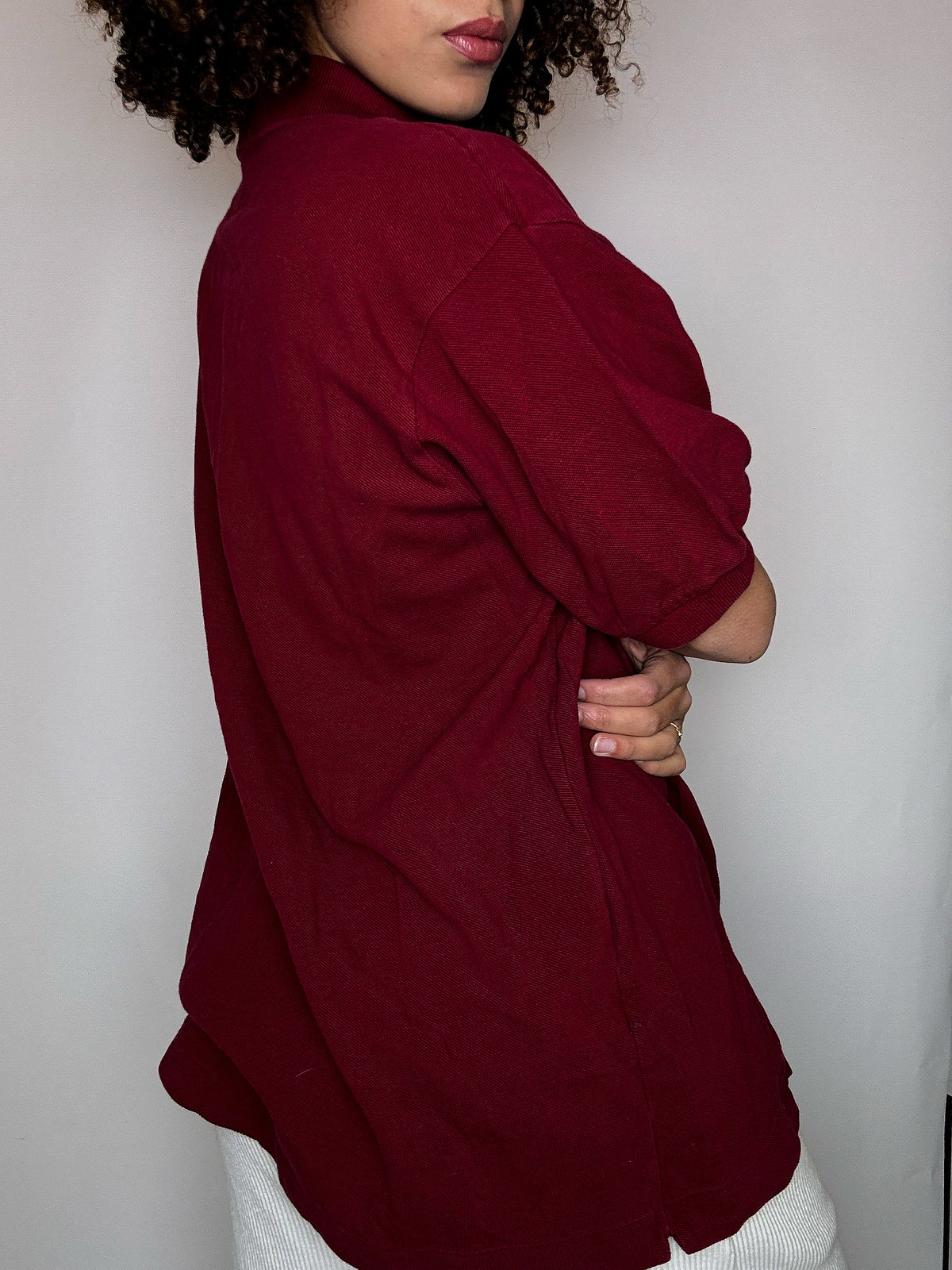 Polo manches courtes dark red LACOSTE 2XL vintage