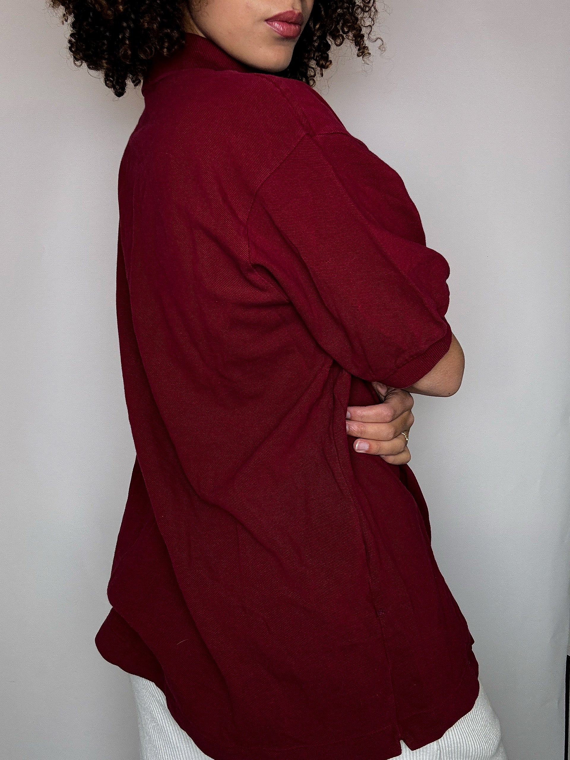 Polo manches courtes dark red LACOSTE 2XL vintage