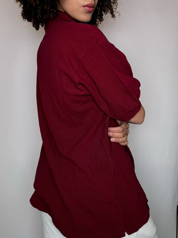 Polo manches courtes dark red LACOSTE 2XL vintage
