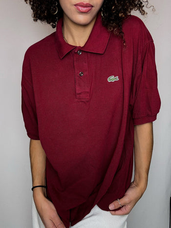 Polo manches courtes dark red LACOSTE 2XL vintage