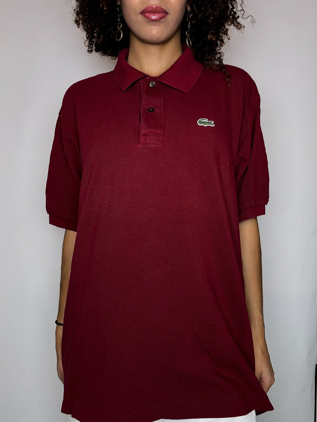 Polo manches courtes dark red LACOSTE 2XL vintage