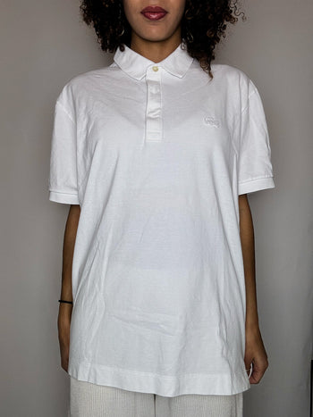 Polo manches courtes blanc LACOSTE XL vintage