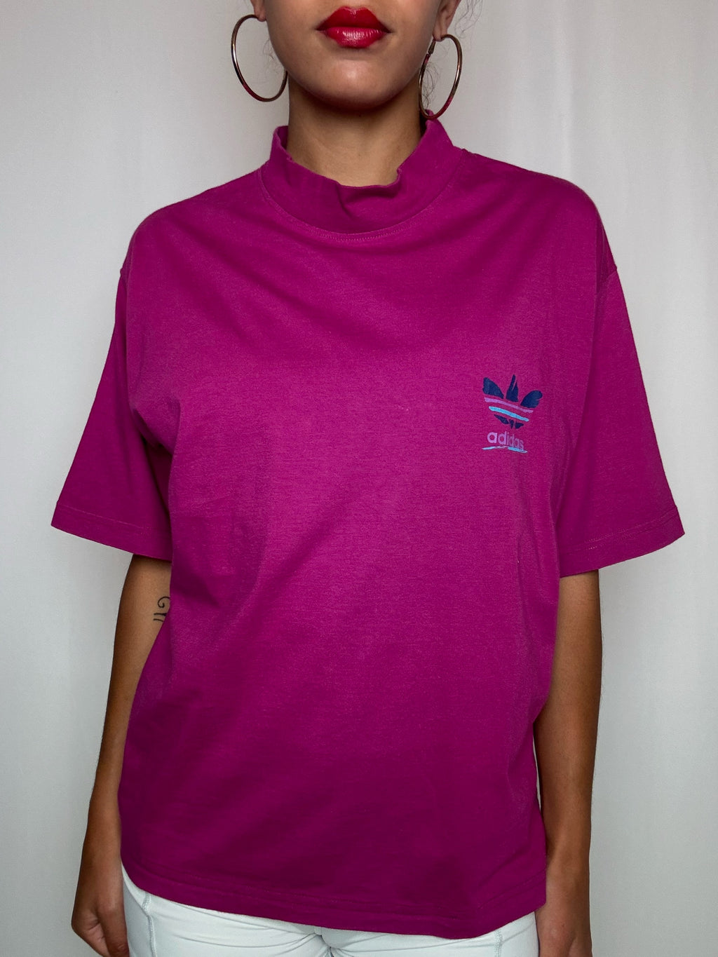 Tshirt fuschia Adidas M/L vintage