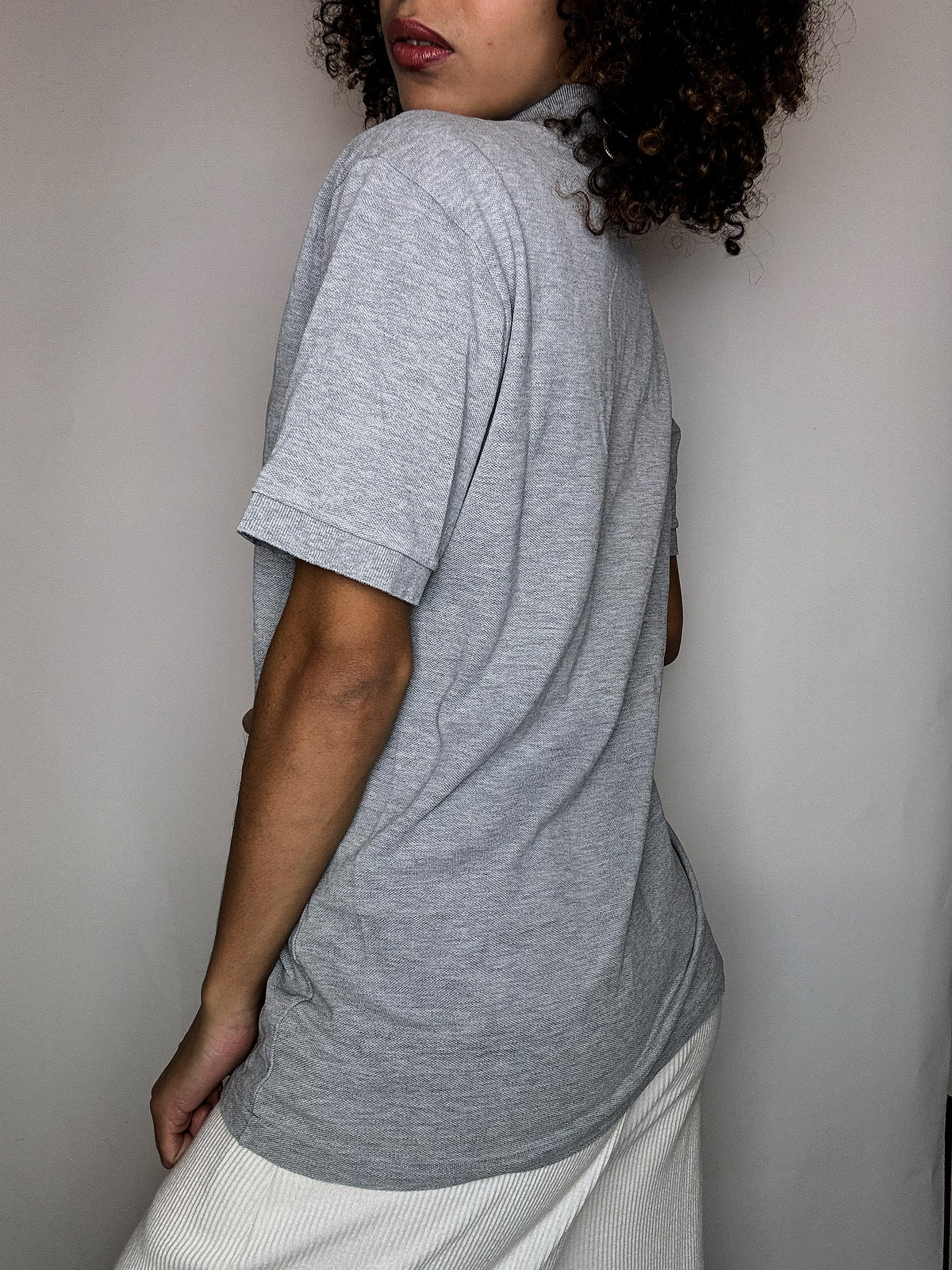 Polo manches courtes grises LACOSTE M vintage