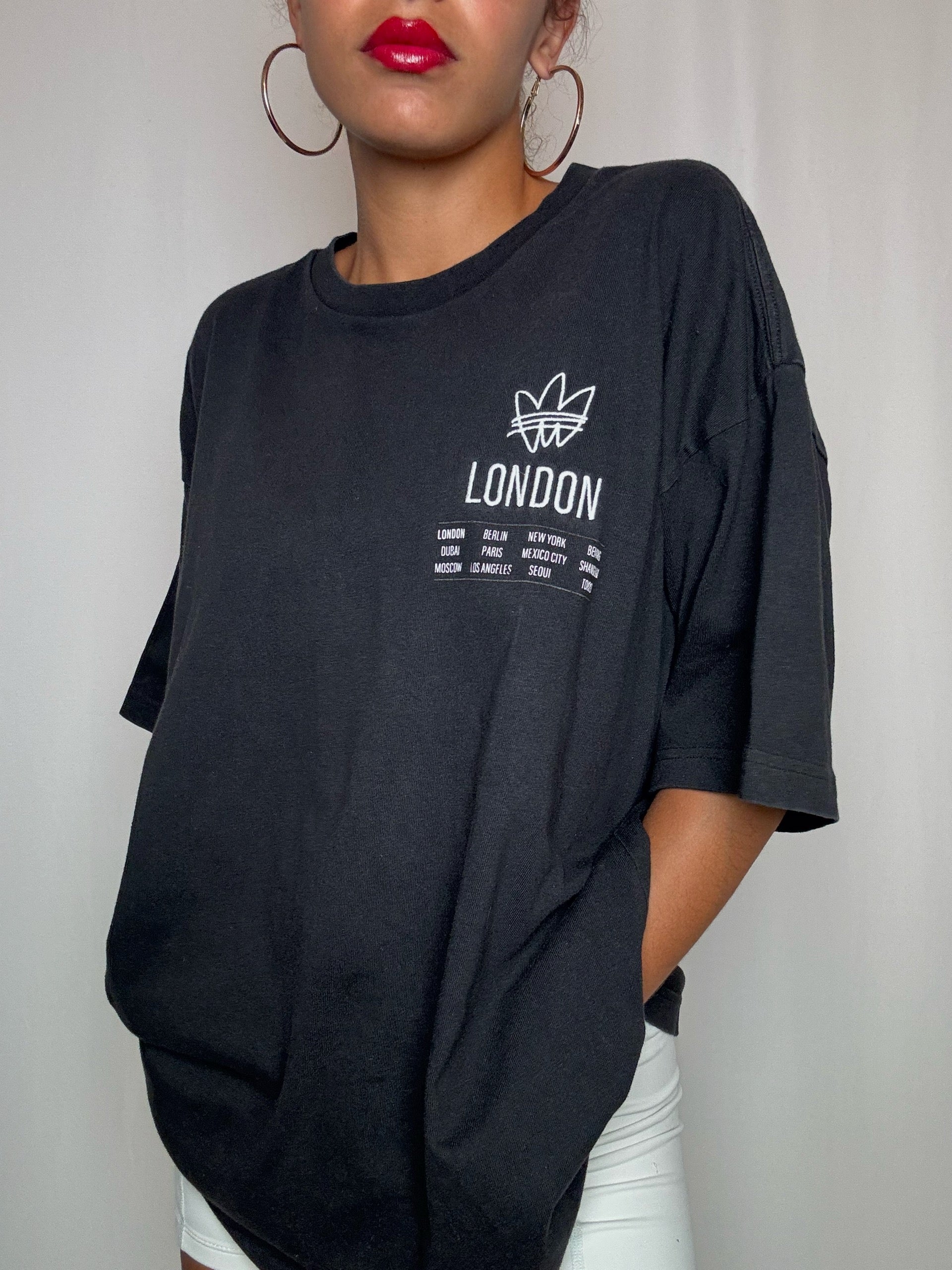Tshirt noir Adidas L vintage