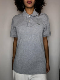 Vintage Lacoste Kurzarm-Poloshirt, grau, Größe M