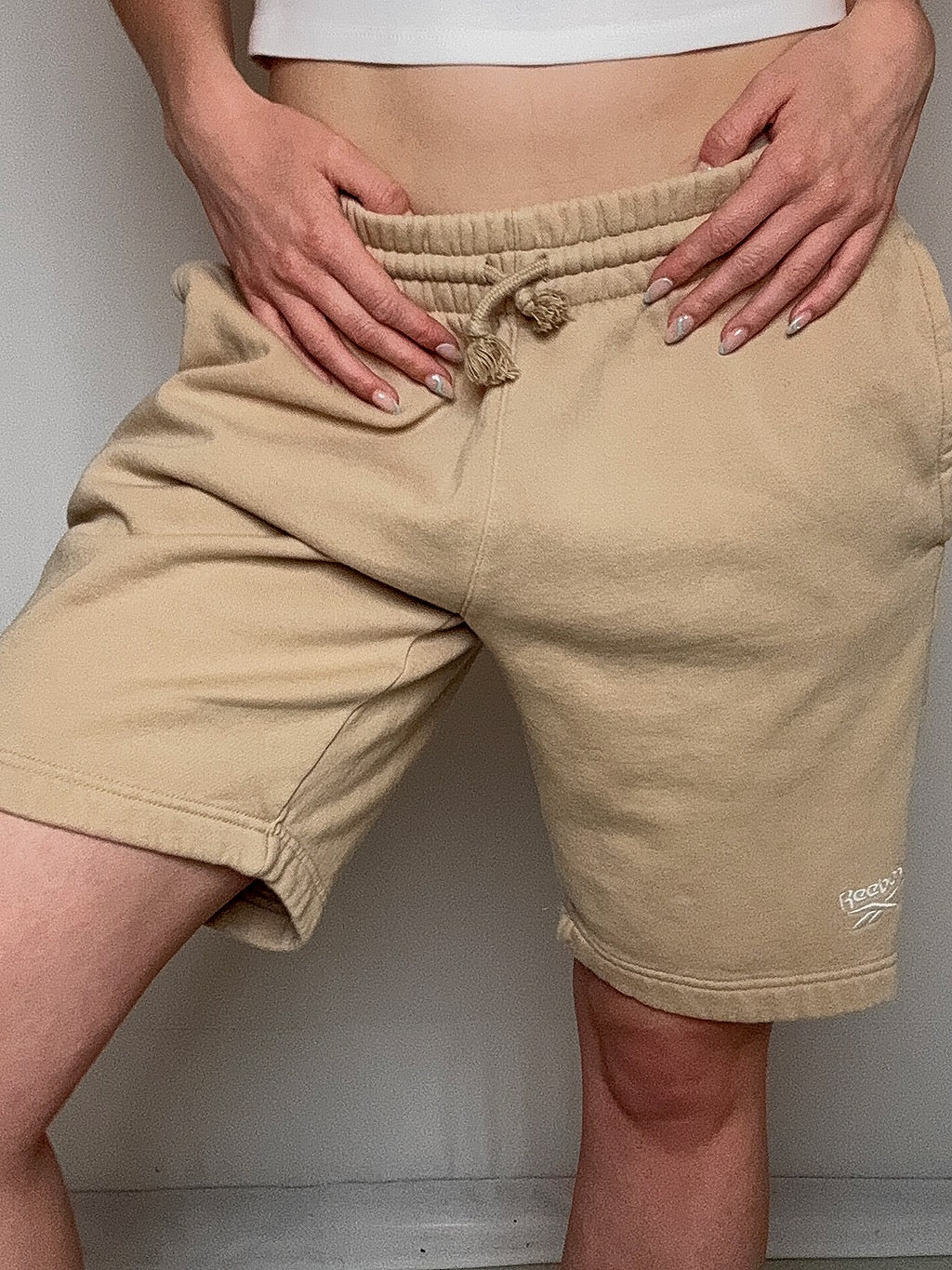 Short de sport beige Reebok S vintage