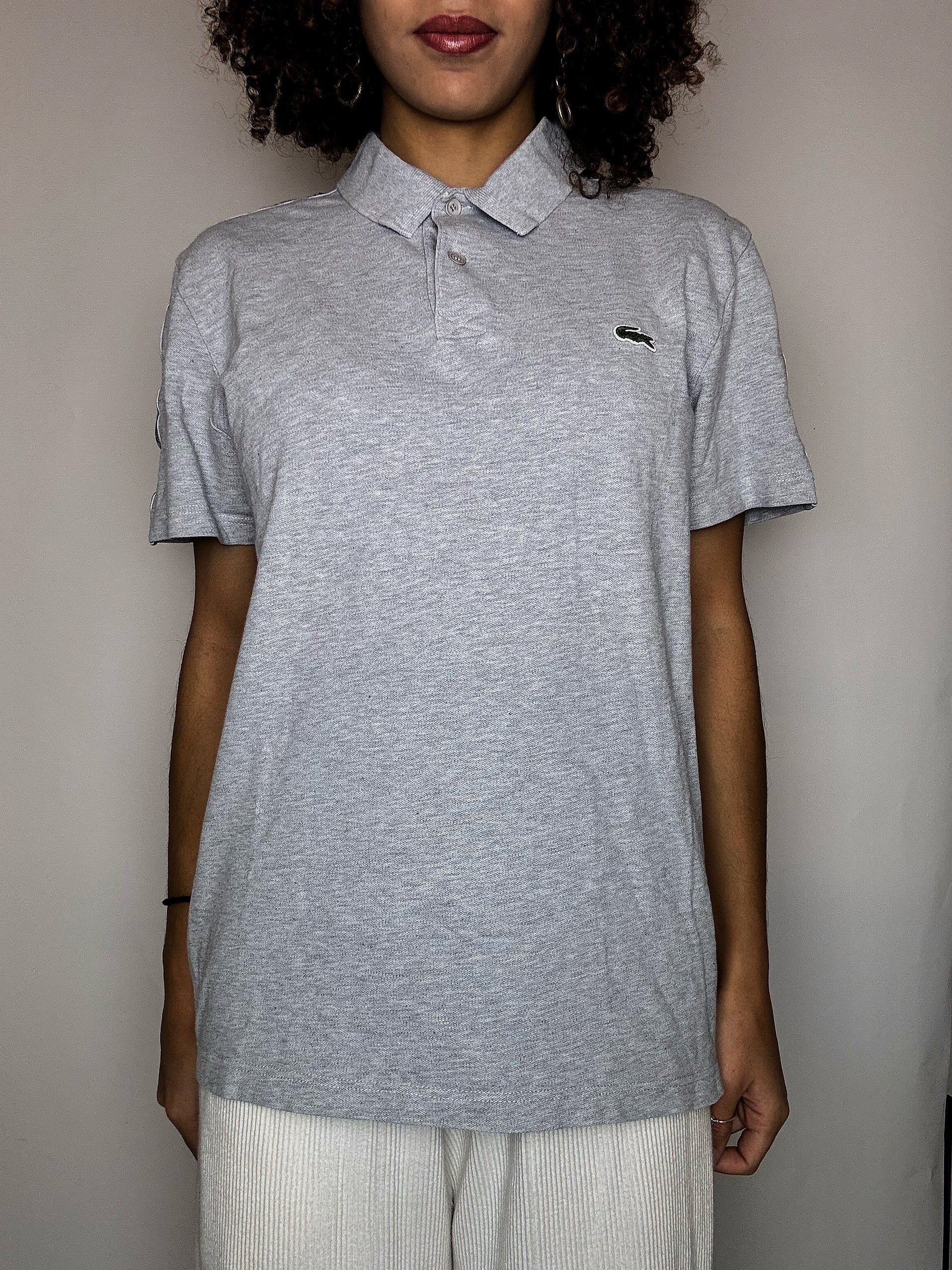 Polo manches courtes avec détail gris LACOSTE M vintage
