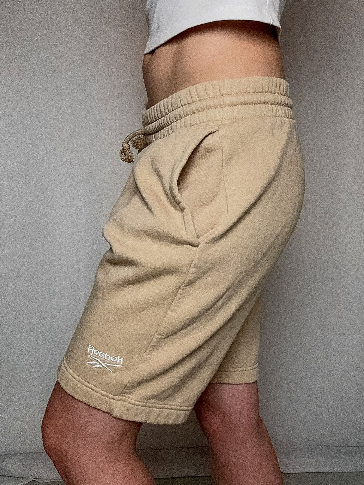 Short de sport beige Reebok S vintage