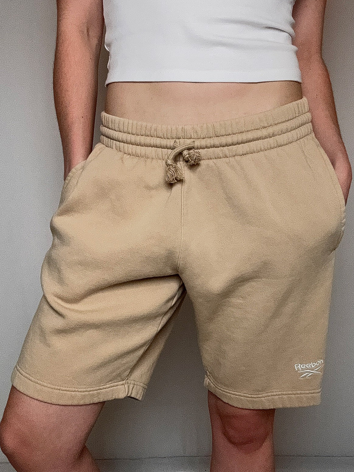Short de sport beige Reebok S vintage
