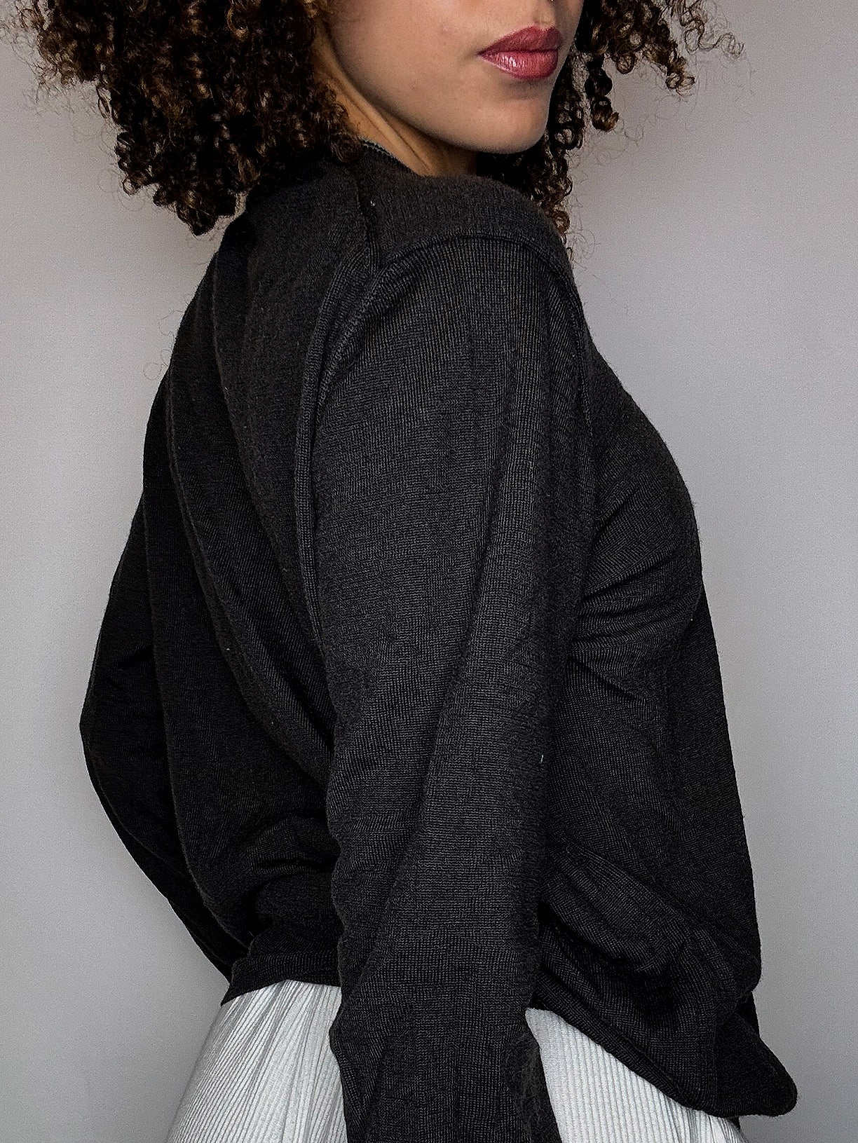 Pull col rond brun FRED PERRY L vintage