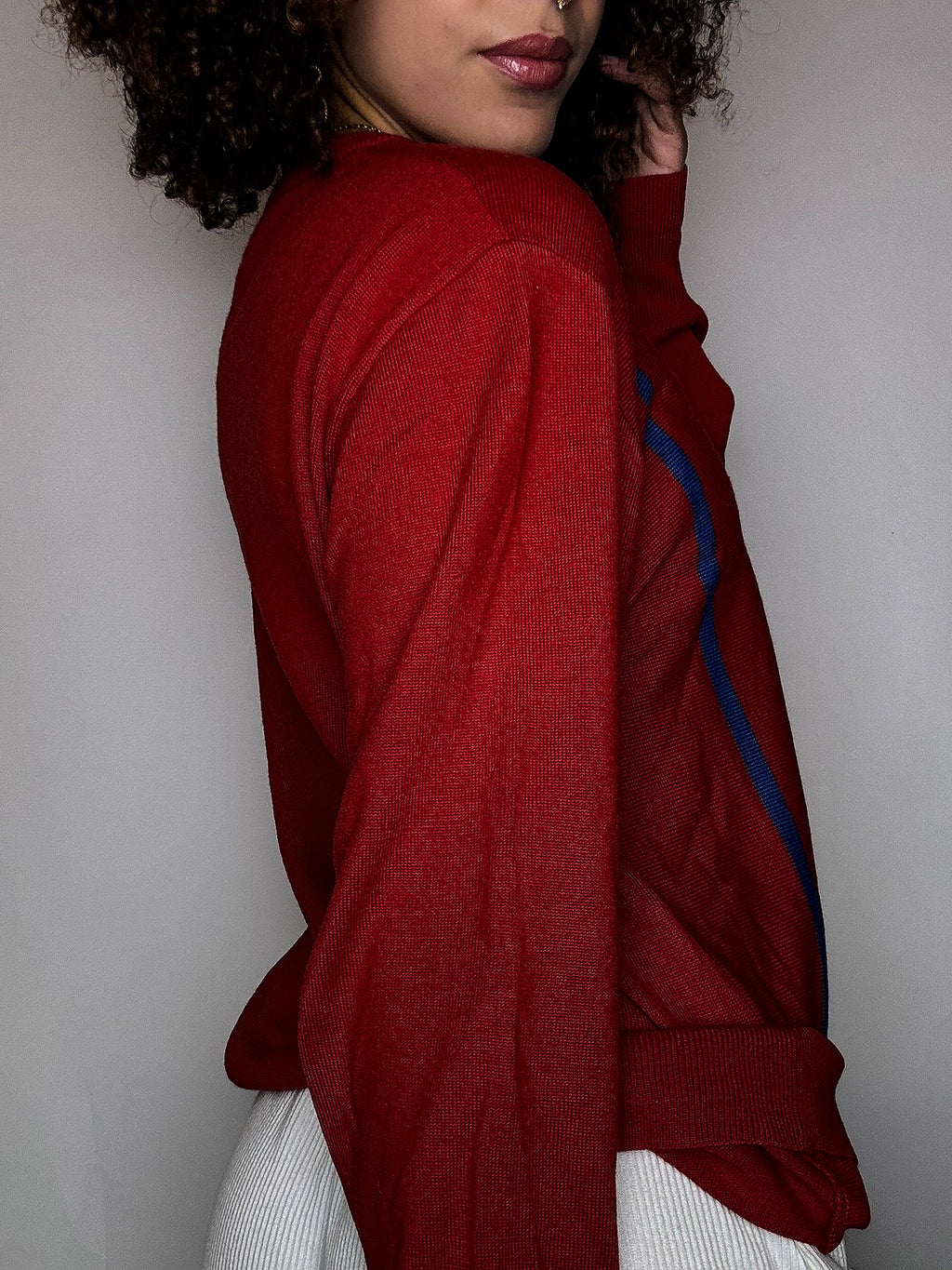 Pull imprimé rouge FRED PERRY M/L vintage