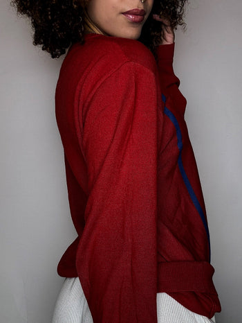 Pull imprimé rouge FRED PERRY M/L vintage