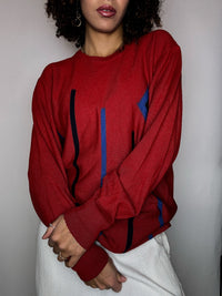 Pull imprimé rouge FRED PERRY M/L vintage