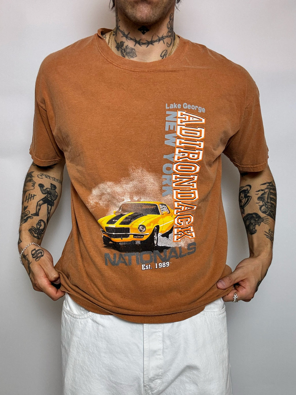 ADIRONDACK NATIONALS CAR SHOW L vintage tobacco t-shirt