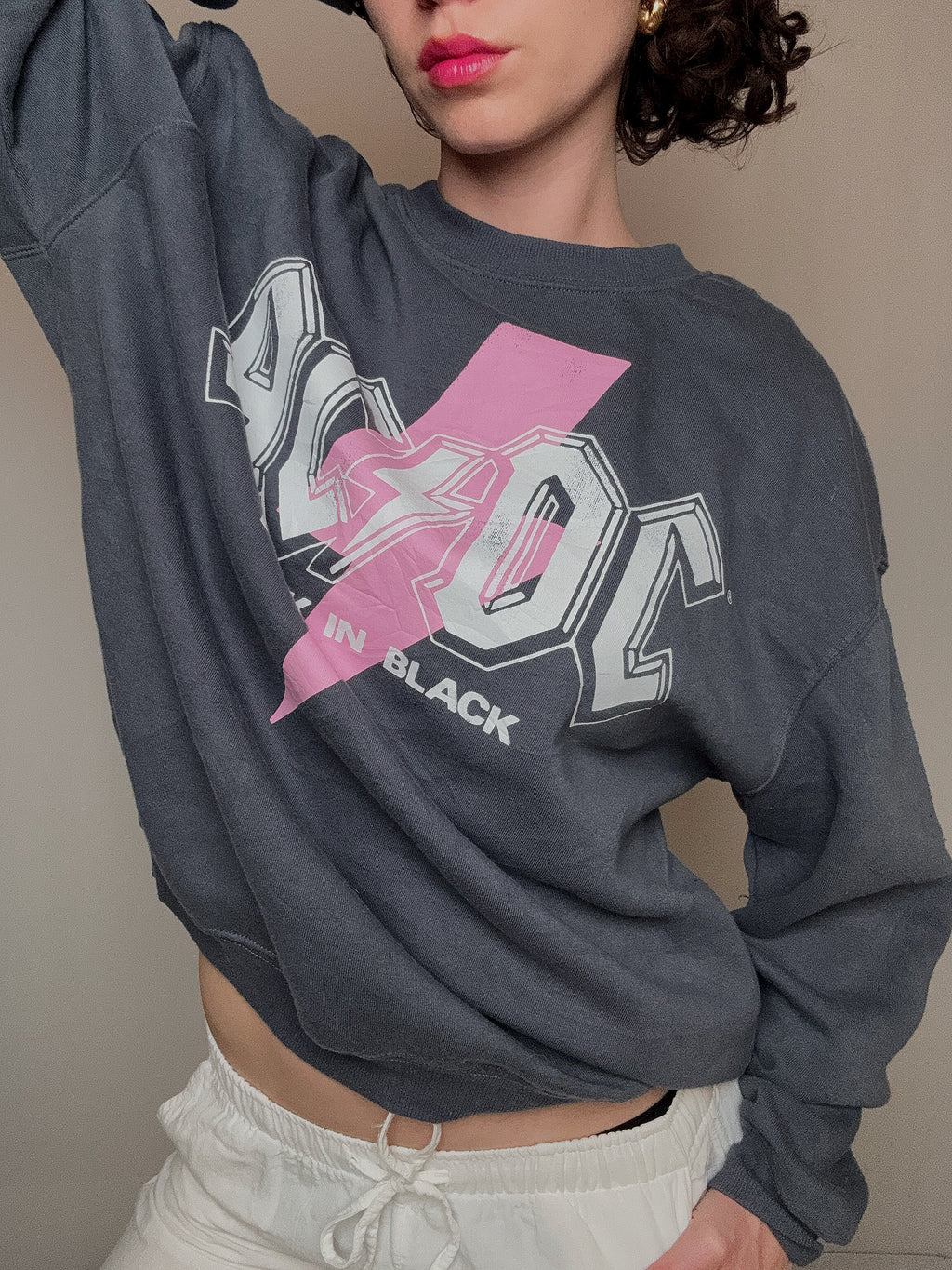 Grauer ACDC M Vintage-Pullover