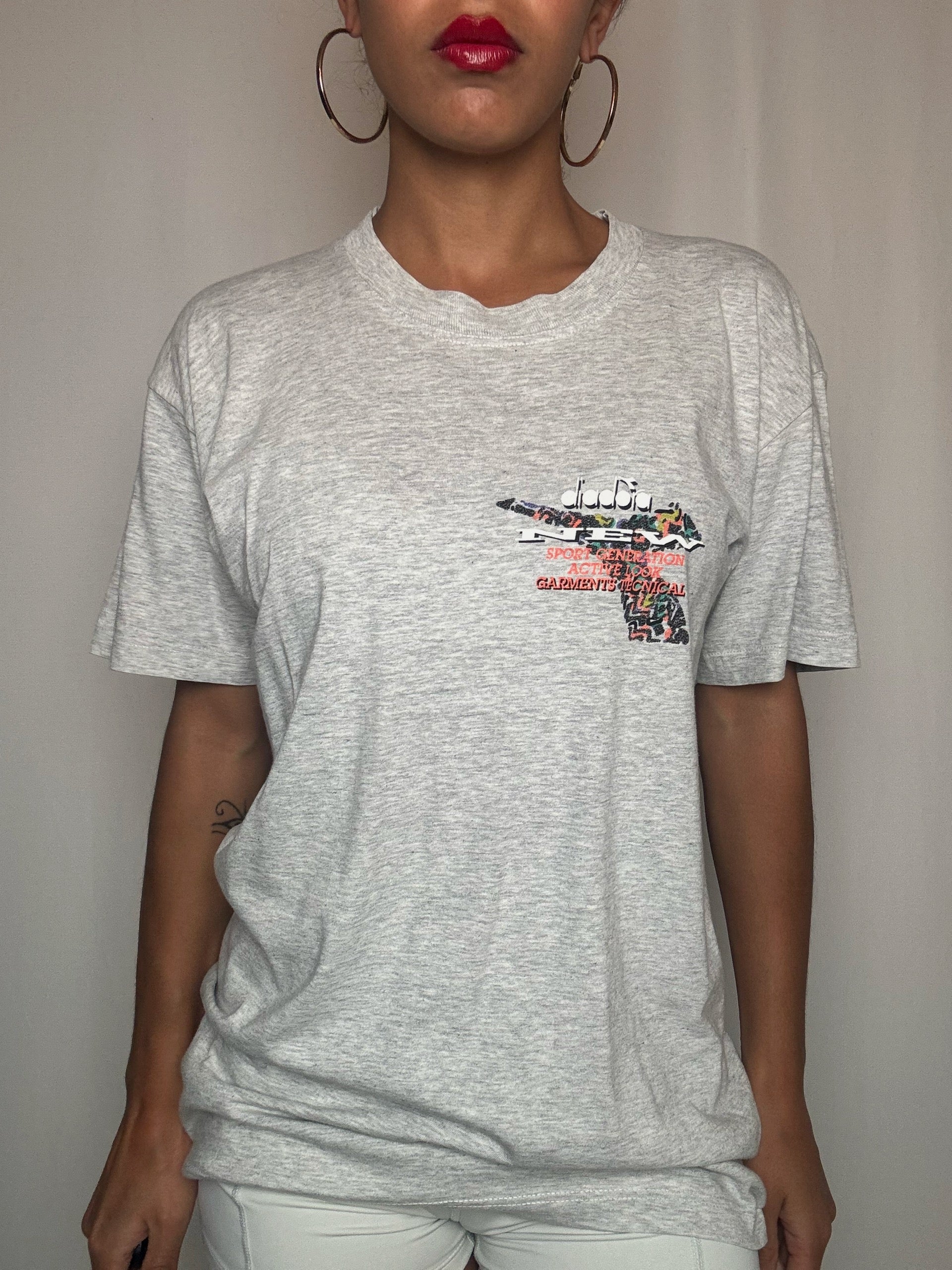 Tshirt gris Diadora S vintage