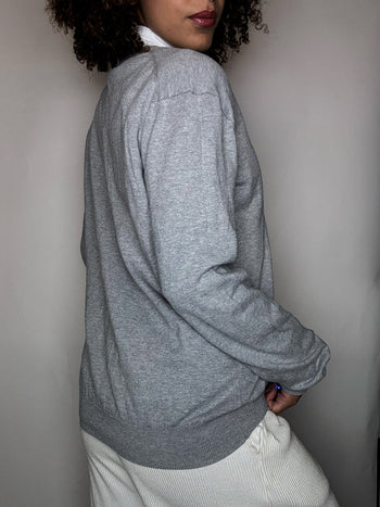 Pull col V gris RALPH LAUREN S Vintage