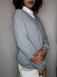 Pull col V gris RALPH LAUREN S Vintage