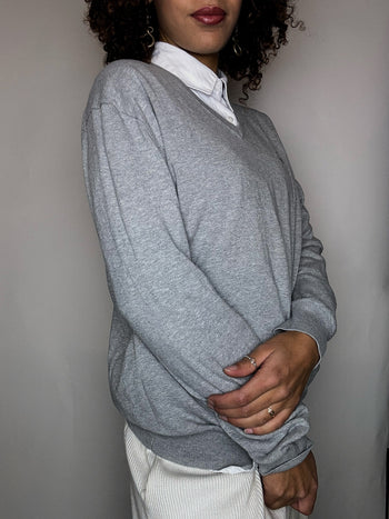 Pull col V gris RALPH LAUREN S Vintage