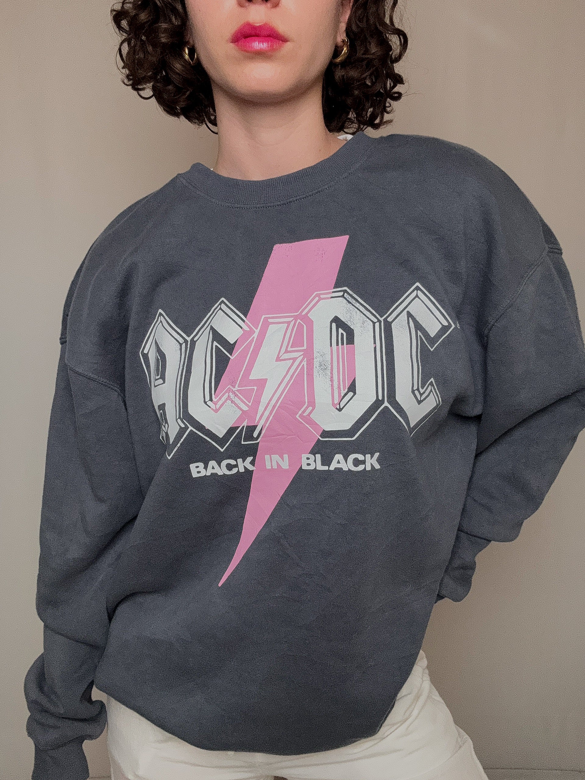 Grauer ACDC M Vintage-Pullover
