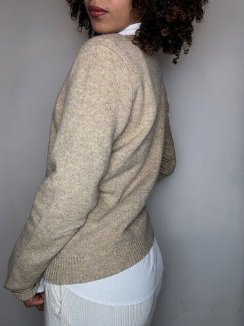 Pull col V beige RALPH LAUREN XL vintage