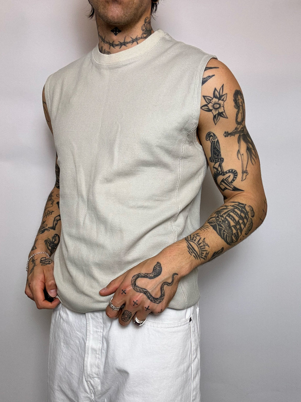 Maillot sans manche beige DICKIES M vintage