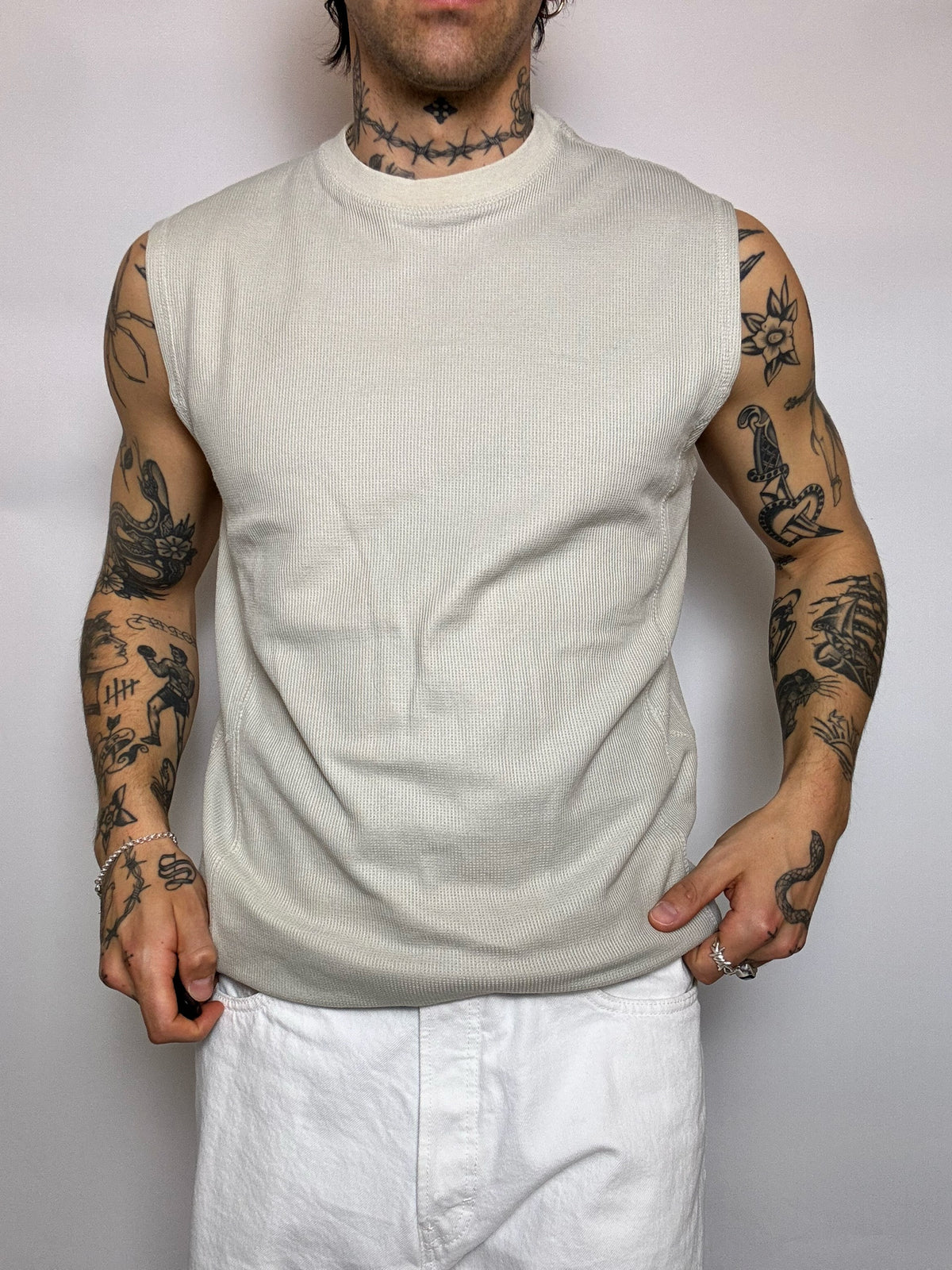 Maillot sans manche beige DICKIES M vintage