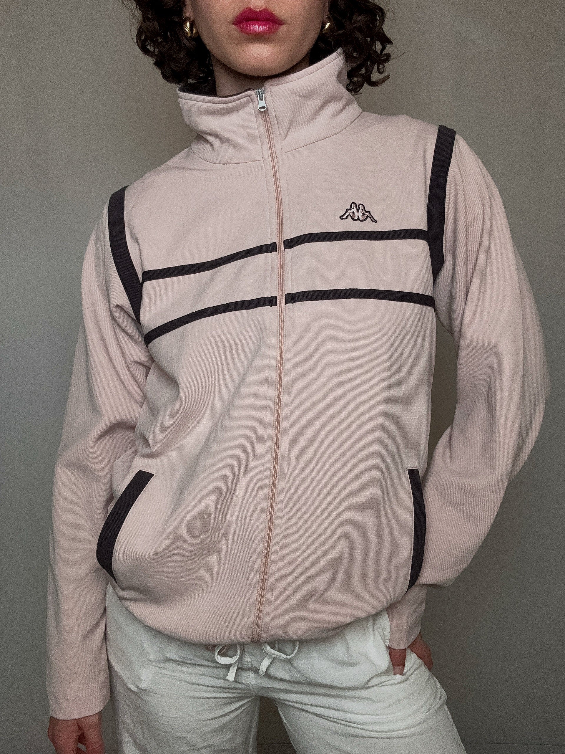 jacket de sport rose poudrée Kappa L vintage